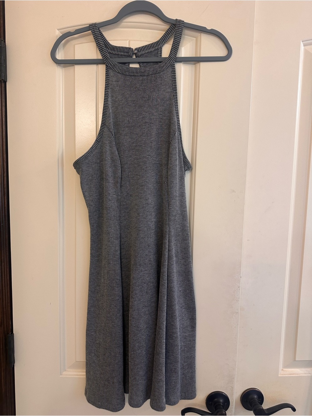 Hollister Charcoal Ribbed Halter Swing Dress